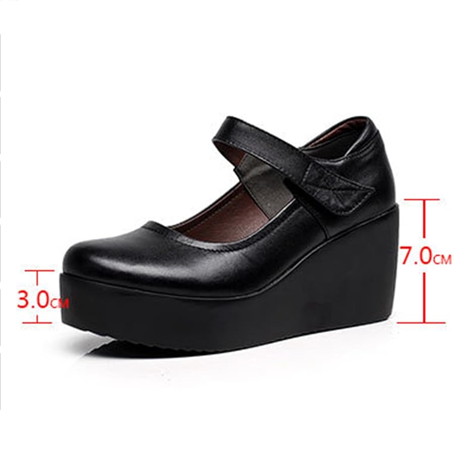 ☆美品☆【アカイシ】パンプス (23.5) ウェッジソール　コンフォート　黒 ANYSSI ウェッジソールパンプス (AMMA) （ブラック） （NOIR
